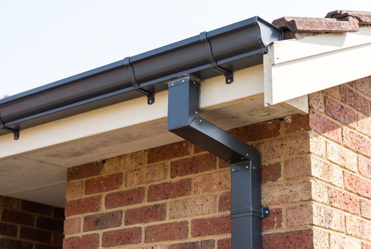 New steel quad gutters and a downpipe on a Perth home